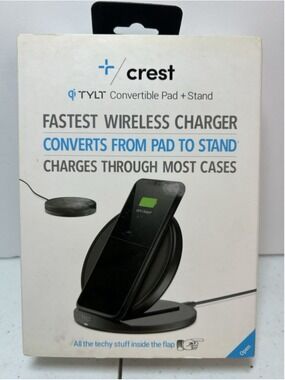 TYLT Crest 10W Qi Wireless Fast Charger Pad iPhone Samsung AirPods Black